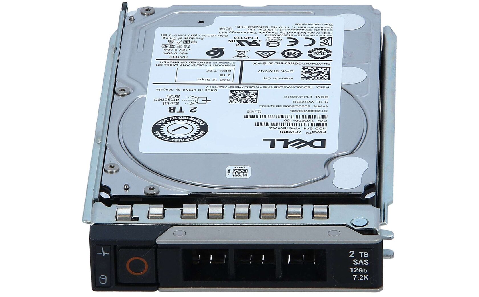 Жесткий диск Dell 2TB 7200rpm NL SAS 12Gbps 512n 2.5inch Hot-plug, 400-ASHP