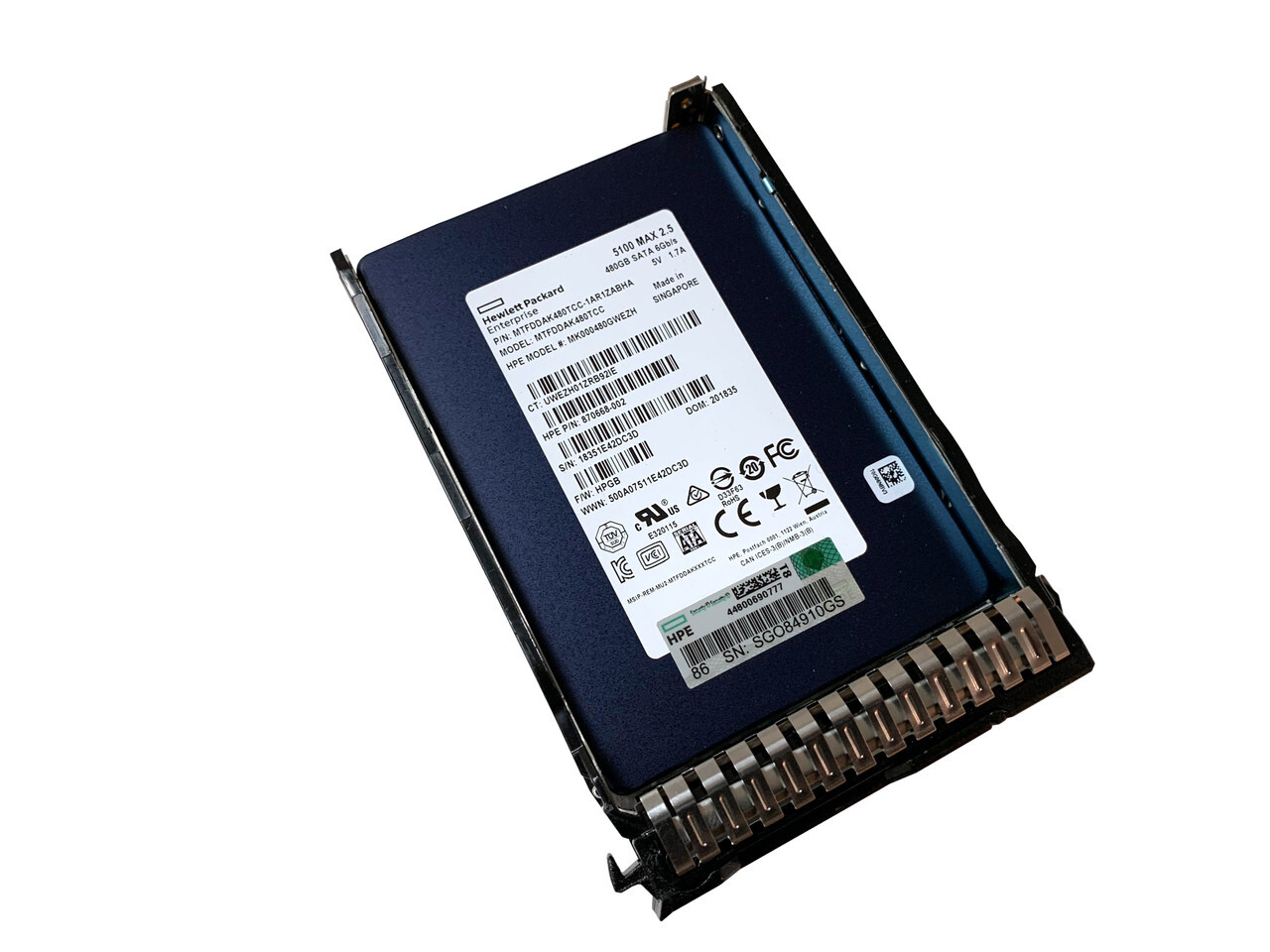 SSD накопитель HPE 480GB 6G 2.5" SATA MU SSD, 816985-B21