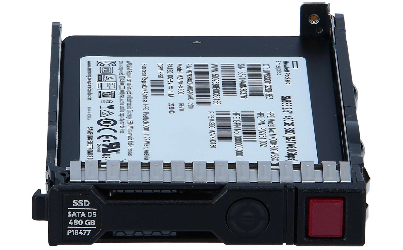 SSD накопитель HPE 480GB 2.5" 6G SATA MU Hot Plug, SC DS, P07922-B21
