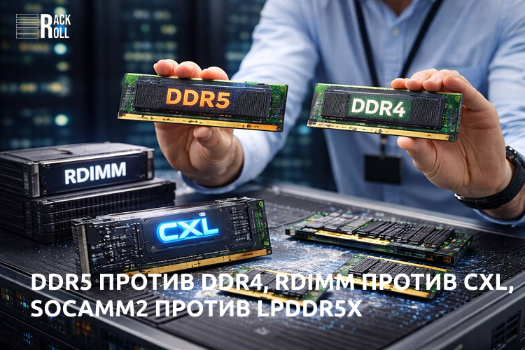 DDR5 против DDR4, RDIMM против CXL, SOCAMM2 против LPDDR5X